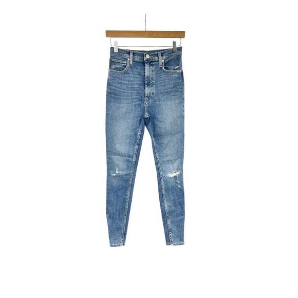Hudson Centerfold Super Skinny Distressed Zip Ankle Womens Size 26 - Picture 1 of 9